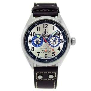 Drago Rapide AV - 1025 argento Aviator orologio argento in pelle nera corres De Havilland D. H. 89 storico aereo pilota orologio 2