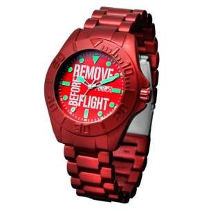 Montre d'aviateur Retirer avant le vol Jeune montre grenat en aluminium unisexe AV-1122 pour pilote d'avion