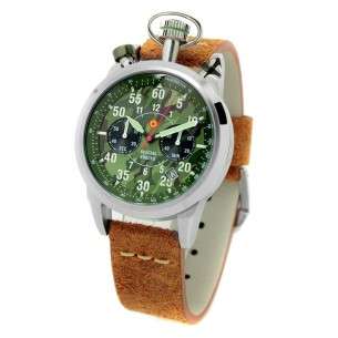 Reloj Aviador Special Forces AV-1102-GR esfera camuflaje y correa marrón grunge