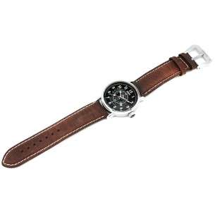 Deer Autogyro Aviator Orologio AV-1068-1 nero invecchiato marrone vintage cinturino in pelle storico aereo pilota orologio