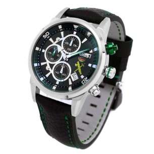 MONTRE AVIATOR AV-1060-19- GC Ed. Garde civile spéciale, boîtier en acier de 44 mm, bracelet en cuir imperméable noir,