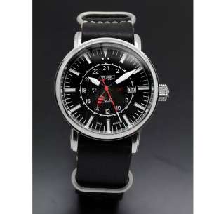 Montre d'aviateur AVIATOR Stuka AV-1066-NPN Édition spéciale. Double Fuseau horaire GMT 24H 2
