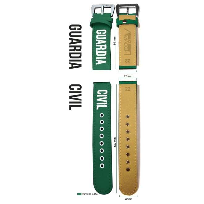 Cinturino in tessuto Civil Guard verde 22mm AVC-014-GC