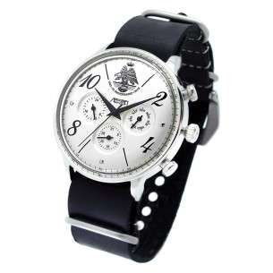 AVIATOR Orologio 75 ° anniversario AGA Argento Nato Cinturino in pelle nera AV-1230-1- NPN