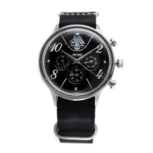 AVIATOR Watch 75th Anniversary AGA Black NATO Black Leather Strap AV-1231-NPN 2