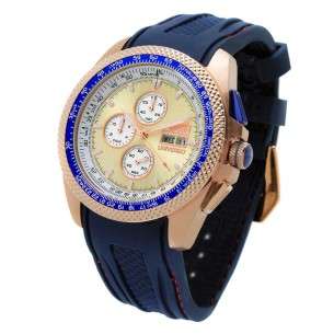 Universo Champagne acciaio inossidabile placcato oro AVIATOR orologio 10 ATM AV-1170-2
