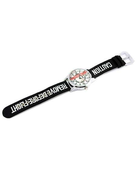 Bracelet AVIATEUR RBF Noir en Nylon et Cuir 24mm AVC-011QR-24