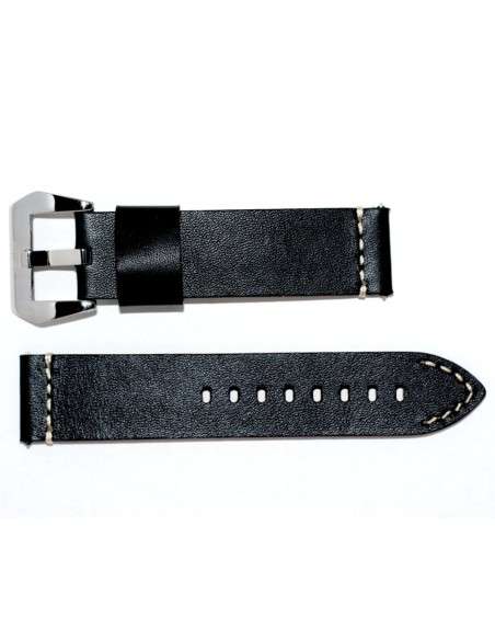 Buy Vintage Black Leather Aviador Strap with White Stitching