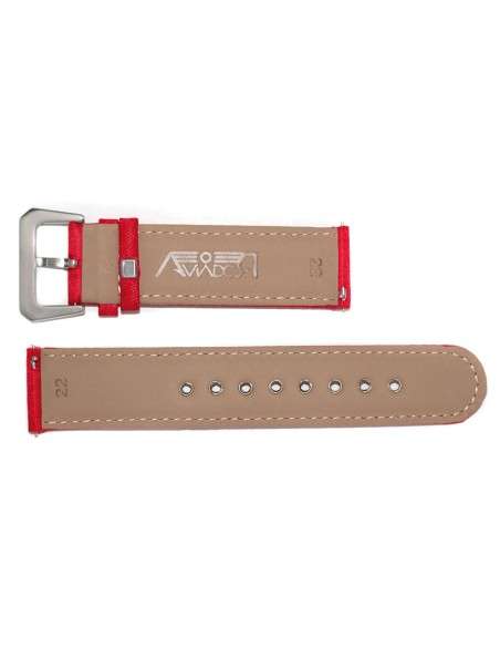 Cinturino da AVIATORE rosso RBF in Nylon e Pelle 24mm