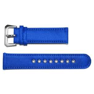 Smooth Blue AVIATOR Strap in Nylon and Leather 22mm AVC-010L