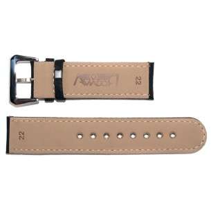 Bracelet AVIATEUR UME Noir en Nylon et Cuir 22mm 2