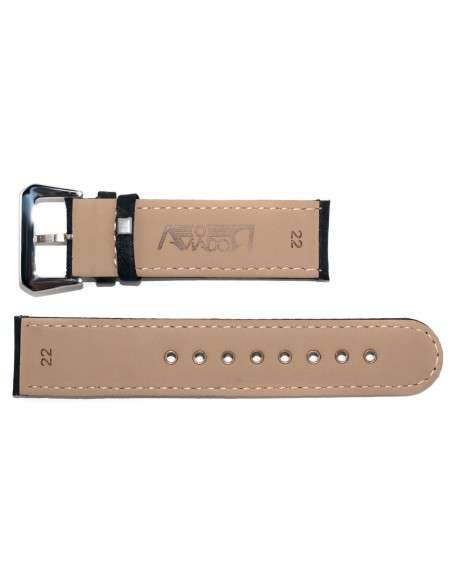 Bracelet AVIATEUR UME Noir en Nylon et Cuir 22mm