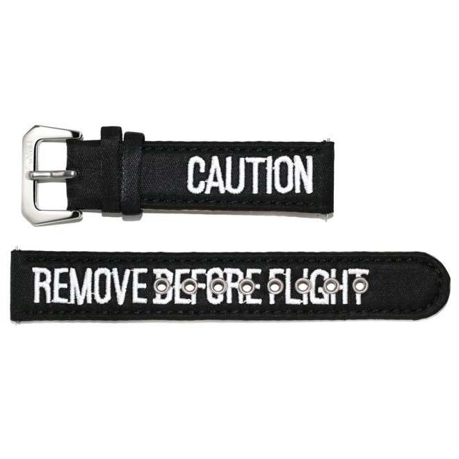 Black RBF AVIATOR Strap in Nylon and Leather 20mm