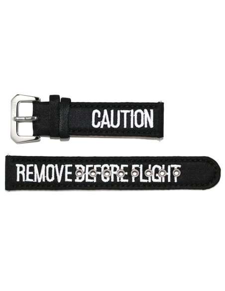 Black RBF AVIATOR Strap in Nylon and Leather 20mm