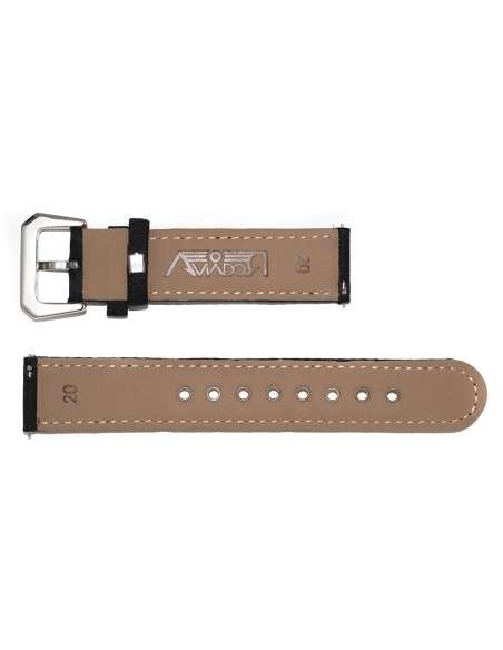 Black RBF AVIATOR Strap in Nylon and Leather 20mm