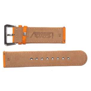 Bracelet AVIATEUR RAF Orange en Nylon et Cuir 24mm 2