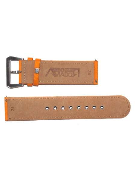 Correa AVIADOR RAF Naranja en Nylon y Cuero 24mm