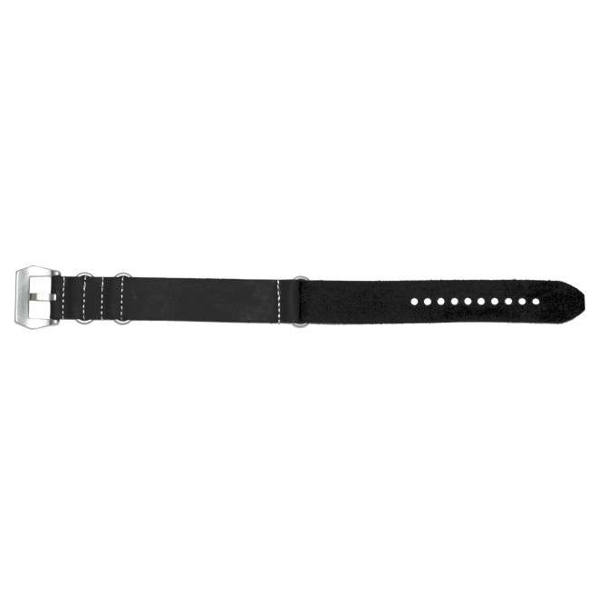 Buy Nato Black Leather Aviador Strap 22 mm AVC-036