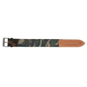 Green Camouflage Nylon and Leather Aviator Strap 20mm 2