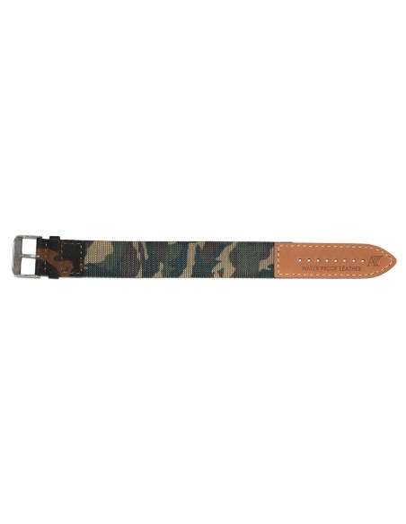 Green Camouflage Nylon and Leather Aviator Strap 20mm