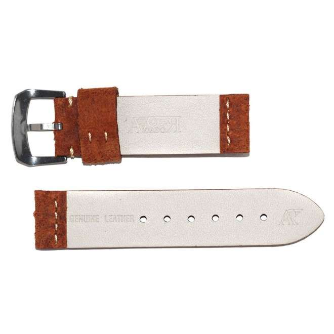 Bracelet Aviateur Modèle Grunge en Cuir Marron Brossé24mm