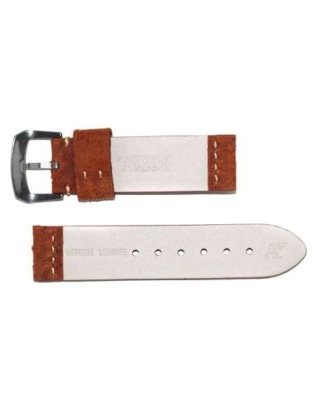 Bracelet Aviateur Modèle Grunge en Cuir Marron Brossé24mm