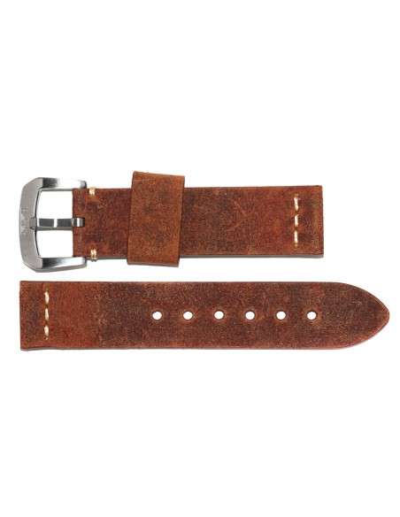 Grunge Model Aviator Strap in Brushed Brown Leather 22mm