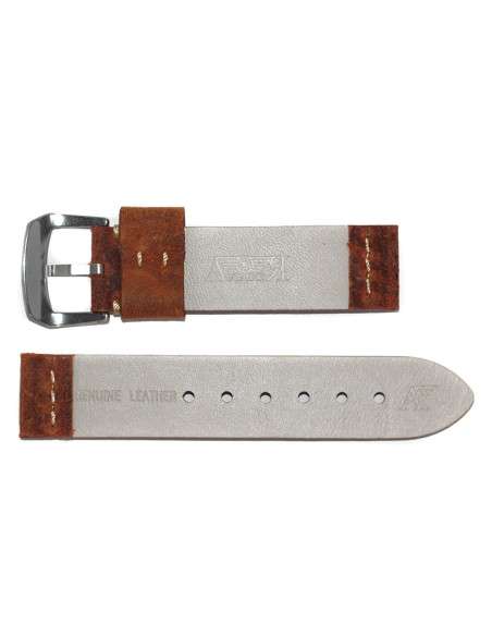 Grunge Model Aviator Strap in Brushed Brown Leather 22mm