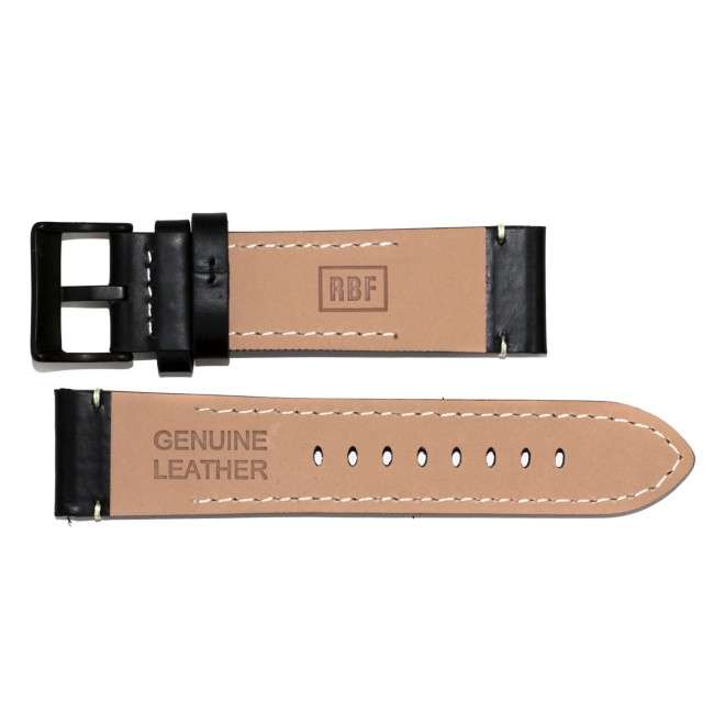 Buy RBF Black Leather Aviador Strap 24mm
