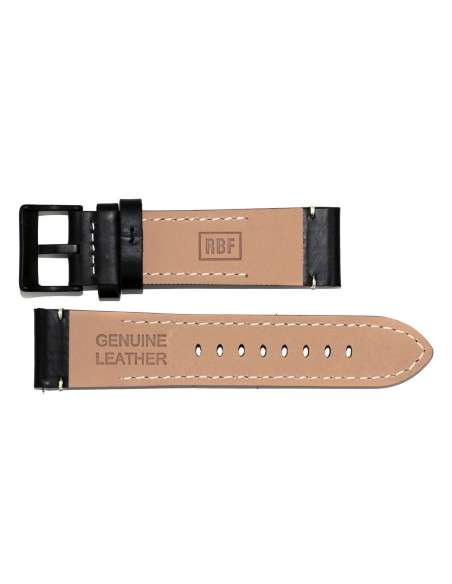 Buy RBF Black Leather Aviador Strap 24mm