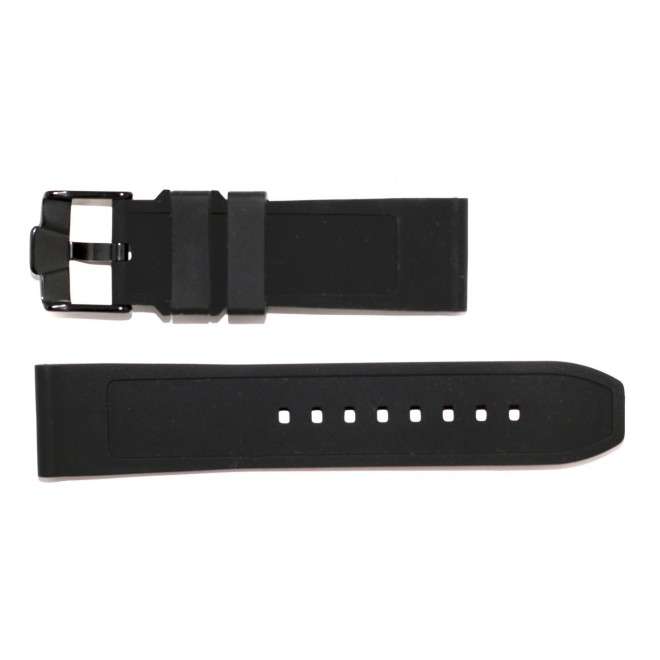 Buy RBF Black Aviador Strap with Red Line in PU Rubber 24mm
