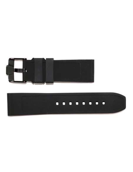 Buy RBF Black Aviador Strap with Red Line in PU Rubber 24mm