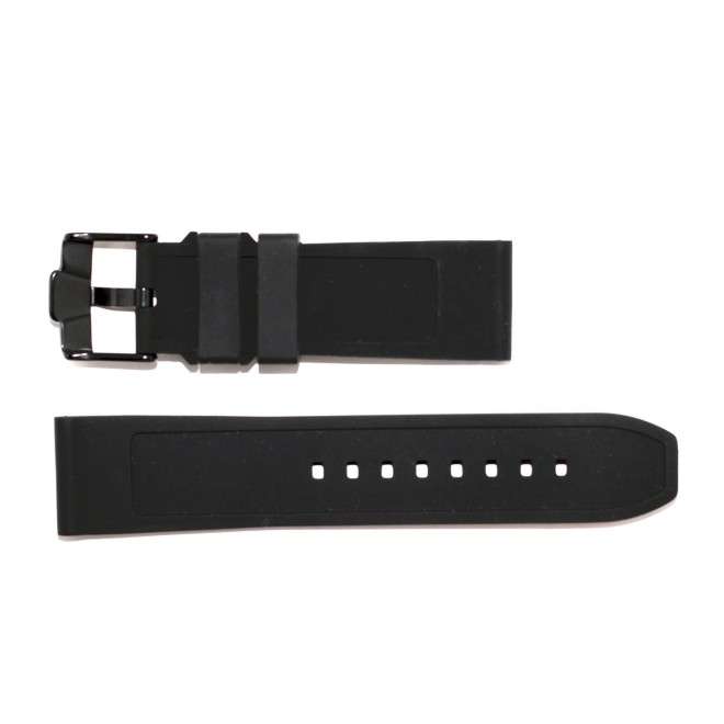 Buy RBF Black Aviador Strap with Yellow Line in PU Rubber 24mm