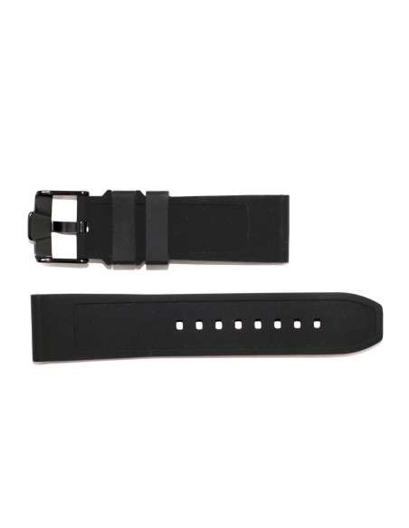 RBF Cinturino AVIATORE Nero con Linea Gialla in Gomma PU 24mm