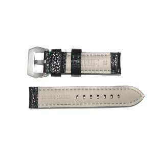 Buy Black Aviador Strap in Green Stitched Leather 22mm 2