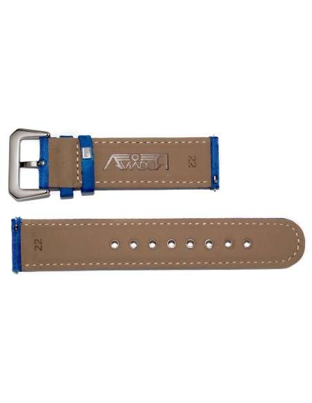 Cinturino AVIATORE blu RBF in Nylon e Pelle 22mm AVC-010QR