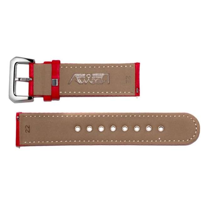 Correa AVIADOR RBD Roja en Nylon y Cuero 22mm AVC-012QR-RBD