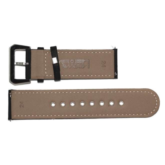 Bracelet AVIATEUR en nylon et cuir noir RBJ-DOE 24mm