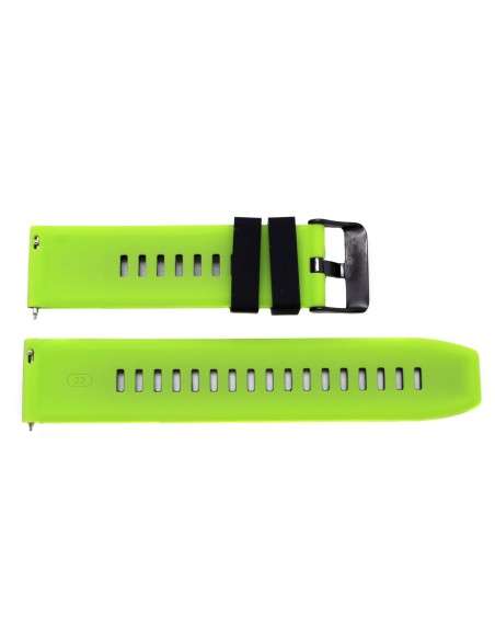 Acheter Bracelet AVIATEUR en silicone noir et vert clair 22mm