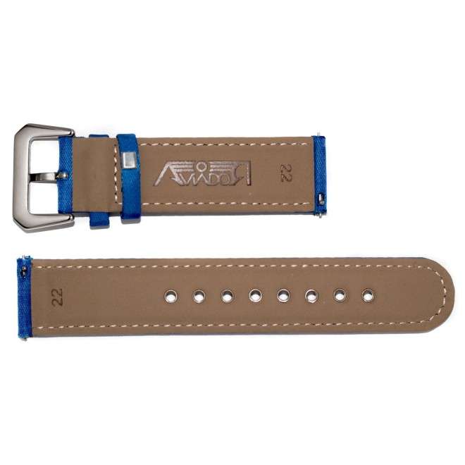 Correa AVIADOR RBF Azul en Nylon y Cuero 22mm AVC-010QR