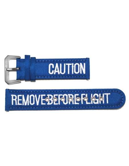 Correa AVIADOR RBF Azul en Nylon y Cuero 22mm AVC-010QR