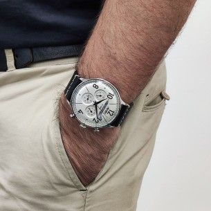 Reloj Aviador ESCUADRON 104 del Ala 12 con correa negra 2